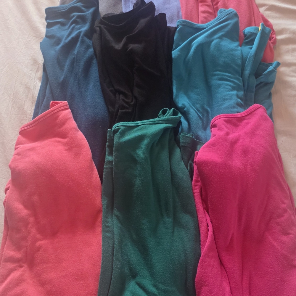 WonderWink Vibrant Long Sleeve Tees - Black, Pink, Blue, Green (10 Shirts Total)